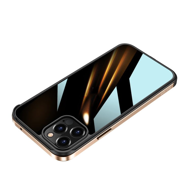 For iPhone 12 SULADA Shockproof Aviation Aluminum Metal Frame + Nano Glass + TPU Protective Case(Gold) - iPhone 12 / 12 Pro Cases by SULADA | Online Shopping UK | buy2fix