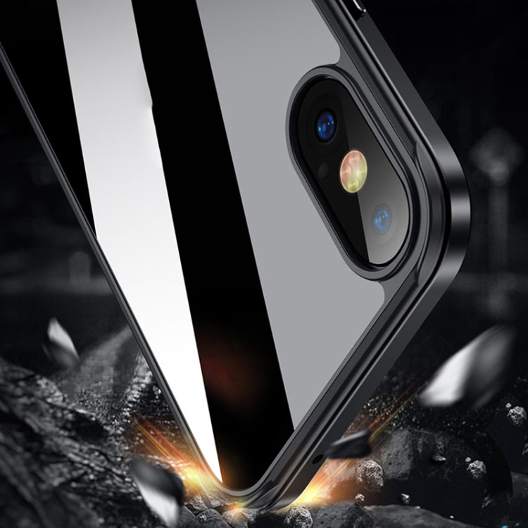 For iPhone XR SULADA Shockproof Aviation Aluminum Metal Frame + Nano Glass + TPU Protective Case(Dark Blue) - More iPhone Cases by SULADA | Online Shopping UK | buy2fix