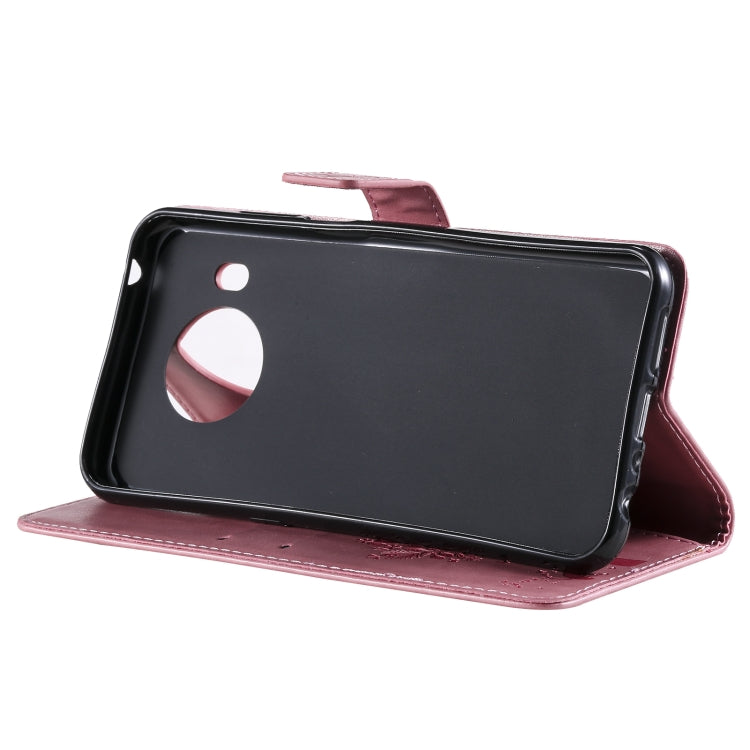 For Nokia X20 Tree & Cat Pattern Pressed Printing Horizontal Flip PU Leather Case with Holder & Card Slots & Wallet & Lanyard(Pink) by buy2fix