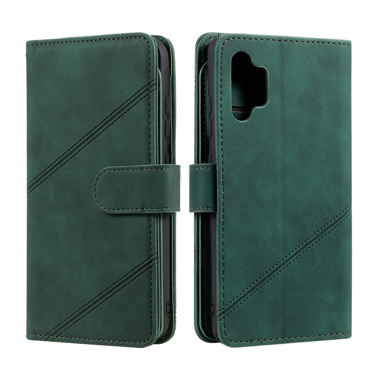 For Samsung Galaxy A32 4G Skin Feel Business Horizontal Flip PU Leather Case with Holder & Multi-Card Slots & Wallet & Lanyard & Photo Frame(Green) by buy2fix