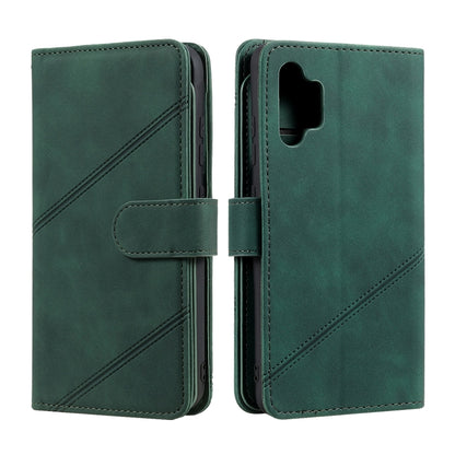 For Samsung Galaxy A32 4G Skin Feel Business Horizontal Flip PU Leather Case with Holder & Multi-Card Slots & Wallet & Lanyard & Photo Frame(Green) by buy2fix