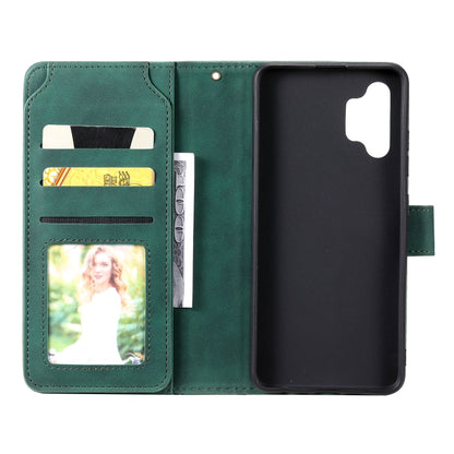 For Samsung Galaxy A32 4G Skin Feel Business Horizontal Flip PU Leather Case with Holder & Multi-Card Slots & Wallet & Lanyard & Photo Frame(Green) by buy2fix