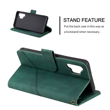 For Samsung Galaxy A32 4G Skin Feel Business Horizontal Flip PU Leather Case with Holder & Multi-Card Slots & Wallet & Lanyard & Photo Frame(Green) by buy2fix