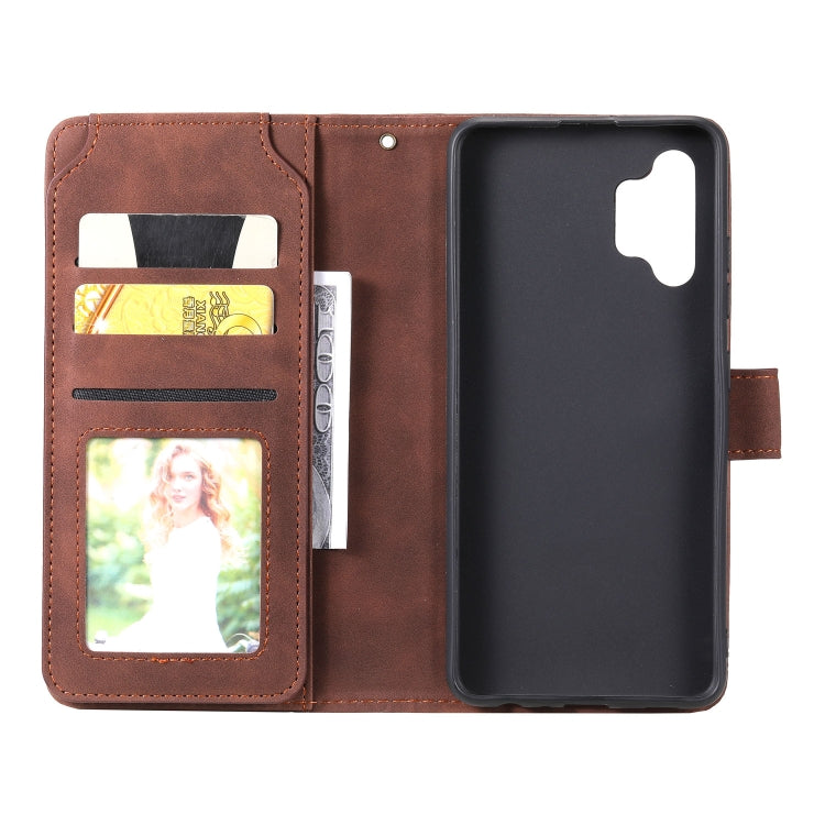 For Samsung Galaxy A32 4G Skin Feel Business Horizontal Flip PU Leather Case with Holder & Multi-Card Slots & Wallet & Lanyard & Photo Frame(Brown) by buy2fix