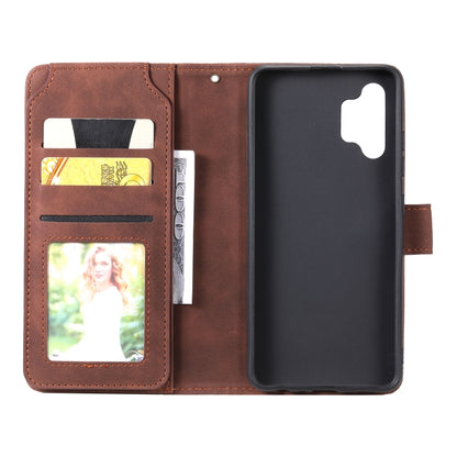For Samsung Galaxy A32 4G Skin Feel Business Horizontal Flip PU Leather Case with Holder & Multi-Card Slots & Wallet & Lanyard & Photo Frame(Brown) by buy2fix