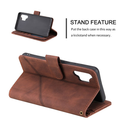 For Samsung Galaxy A32 4G Skin Feel Business Horizontal Flip PU Leather Case with Holder & Multi-Card Slots & Wallet & Lanyard & Photo Frame(Brown) by buy2fix
