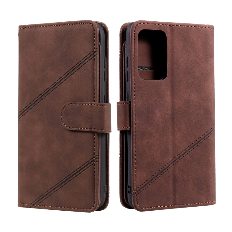For Samsung Galaxy A52 5G / 4G Skin Feel Business Horizontal Flip PU Leather Case with Holder & Multi-Card Slots & Wallet & Lanyard & Photo Frame(Brown) by buy2fix