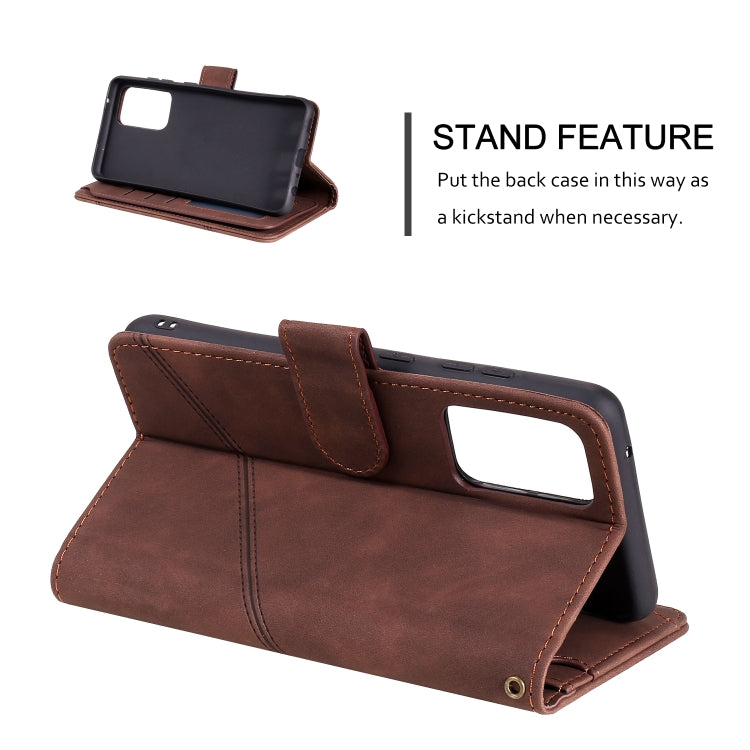 For Samsung Galaxy A52 5G / 4G Skin Feel Business Horizontal Flip PU Leather Case with Holder & Multi-Card Slots & Wallet & Lanyard & Photo Frame(Brown) by buy2fix