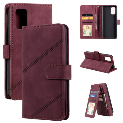 For Samsung Galaxy A02s EU Version Skin Feel Business Horizontal Flip PU Leather Case with Holder & Multi-Card Slots & Wallet & Lanyard & Photo Frame(Wine Red) by buy2fix