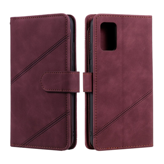 For Samsung Galaxy A02s EU Version Skin Feel Business Horizontal Flip PU Leather Case with Holder & Multi-Card Slots & Wallet & Lanyard & Photo Frame(Wine Red) by buy2fix