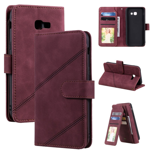 For Samsung Galaxy A5 2017 Skin Feel Business Horizontal Flip PU Leather Case with Holder & Multi-Card Slots & Wallet & Lanyard & Photo Frame(Wine Red) by buy2fix