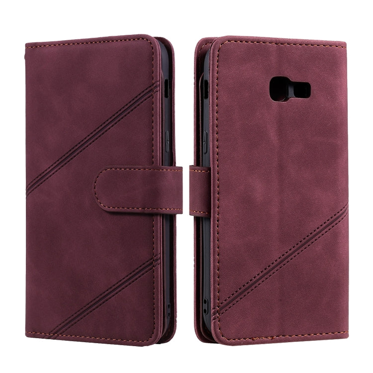 For Samsung Galaxy A5 2017 Skin Feel Business Horizontal Flip PU Leather Case with Holder & Multi-Card Slots & Wallet & Lanyard & Photo Frame(Wine Red) by buy2fix