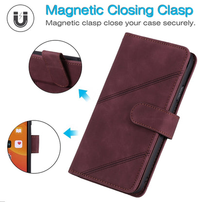 For Samsung Galaxy A5 2017 Skin Feel Business Horizontal Flip PU Leather Case with Holder & Multi-Card Slots & Wallet & Lanyard & Photo Frame(Wine Red) by buy2fix