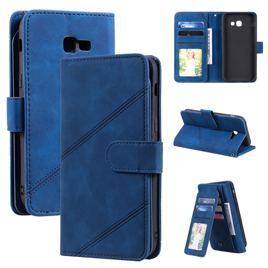 For Samsung Galaxy A5 2017 Skin Feel Business Horizontal Flip PU Leather Case with Holder & Multi-Card Slots & Wallet & Lanyard & Photo Frame(Blue) by buy2fix