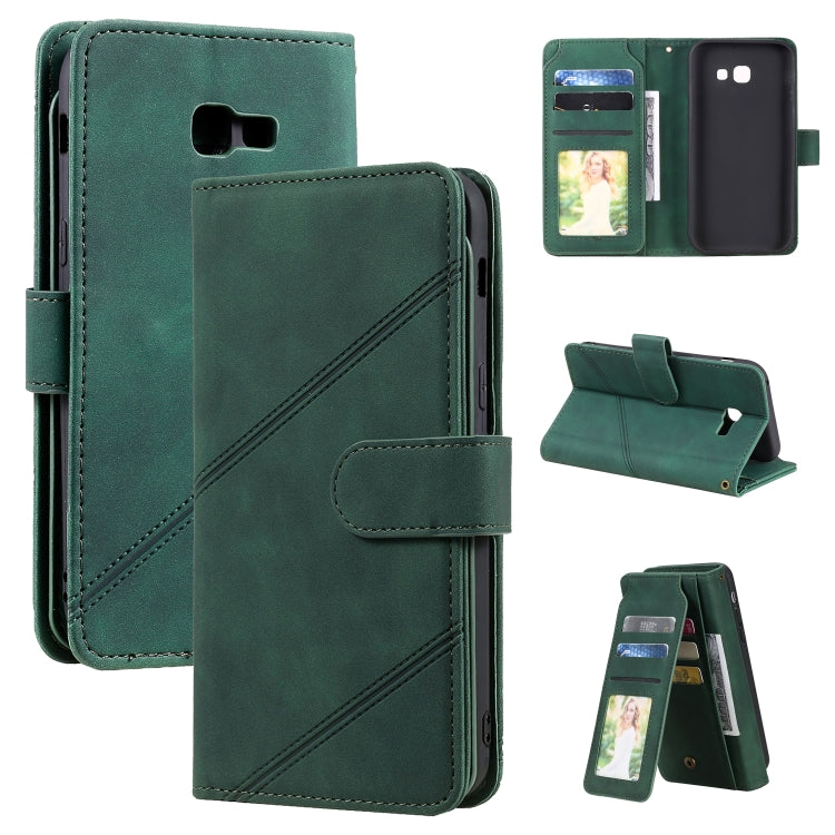 For Samsung Galaxy A5 2017 Skin Feel Business Horizontal Flip PU Leather Case with Holder & Multi-Card Slots & Wallet & Lanyard & Photo Frame(Green) by buy2fix