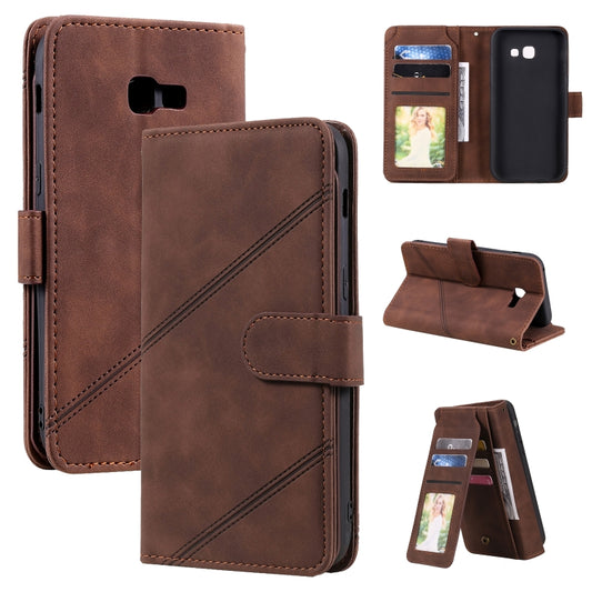 For Samsung Galaxy A5 2017 Skin Feel Business Horizontal Flip PU Leather Case with Holder & Multi-Card Slots & Wallet & Lanyard & Photo Frame(Brown) by buy2fix