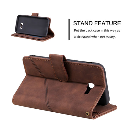 For Samsung Galaxy A5 2017 Skin Feel Business Horizontal Flip PU Leather Case with Holder & Multi-Card Slots & Wallet & Lanyard & Photo Frame(Brown) by buy2fix