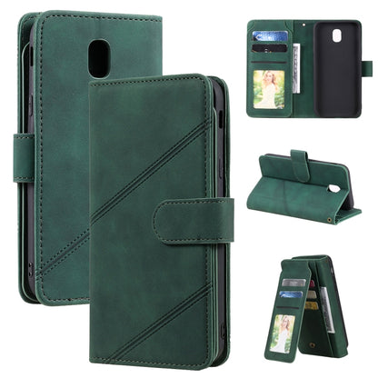 For Samsung Galaxy J5 2017 Skin Feel Business Horizontal Flip PU Leather Case with Holder & Multi-Card Slots & Wallet & Lanyard & Photo Frame(Green) by buy2fix