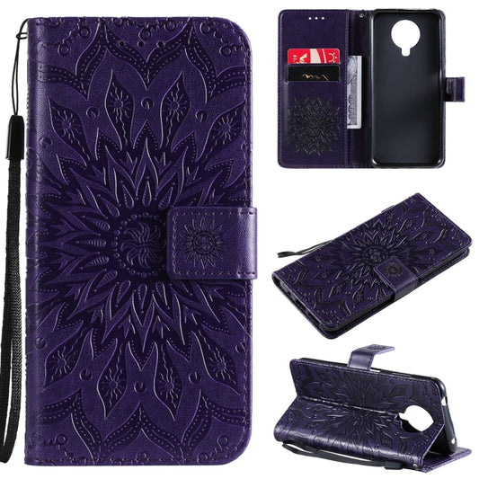 For Nokia 5.3 Sun Embossing Pattern Horizontal Flip Leather Case with Card Slot & Holder & Wallet & Lanyard(Purple) by buy2fix