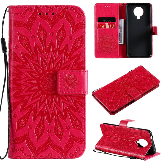 For Nokia 6.3 / G20 / G10 Sun Embossing Pattern Horizontal Flip Leather Case with Card Slot & Holder & Wallet & Lanyard(Red) by buy2fix