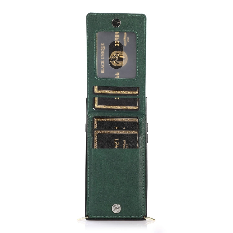 For iPhone SE 2022 / SE 2020 / 8 / 7 Cross-body Zipper Square TPU+PU Back Cover Case with Holder & Card Slots & Wallet & Strap(Green) - iPhone SE 2022 / 2020 / 8 / 7 Cases by buy2fix | Online Shopping UK | buy2fix
