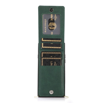 For iPhone SE 2022 / SE 2020 / 8 / 7 Cross-body Zipper Square TPU+PU Back Cover Case with Holder & Card Slots & Wallet & Strap(Green) - iPhone SE 2022 / 2020 / 8 / 7 Cases by buy2fix | Online Shopping UK | buy2fix