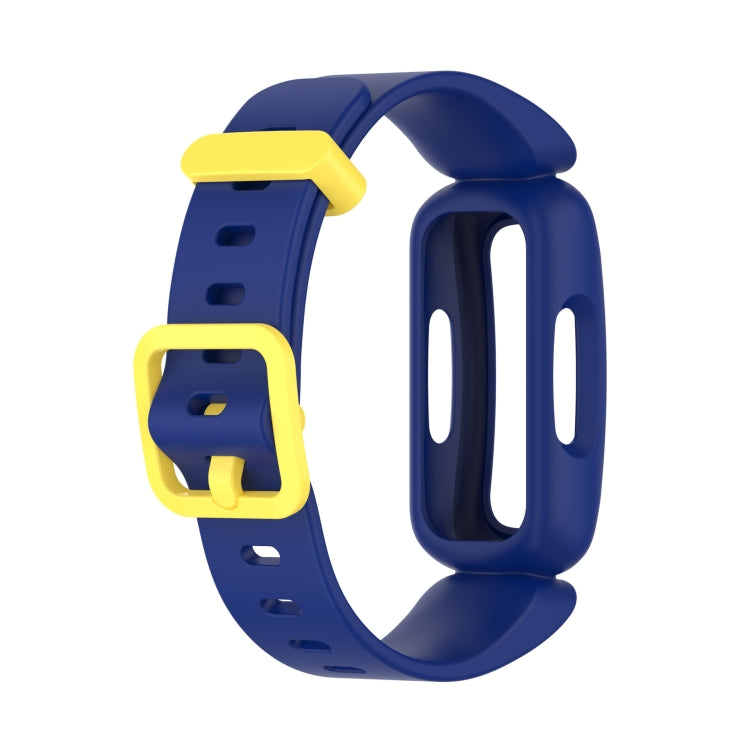 xDfind For Fitbit Ace 3 / Inspire2 Silicone Integrated Watch Band(Dark Blue Yellow Buckle) - Watch Bands by xDfind | Online Shopping UK | buy2fix
