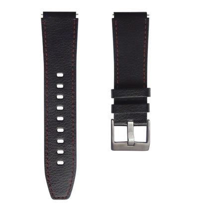 For Huawei Watch GT2 Pro Leather Watch Band(Black Red Lines) by buy2fix