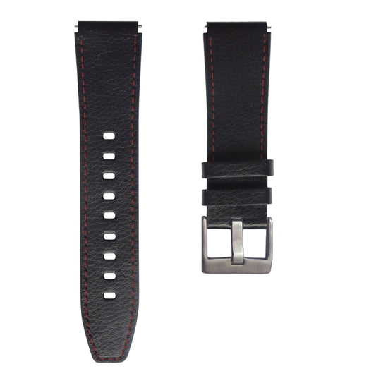 For Huawei Watch GT2 Pro Leather Watch Band(Black Red Lines) by buy2fix