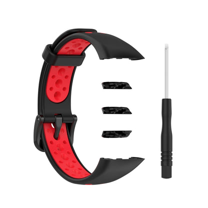 For Huawei Band 6 / Honor Band 6 Universal Two-color Breathable Silicone Watch Band(Black Red) by buy2fix