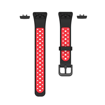 For Huawei Band 6 / Honor Band 6 Universal Two-color Breathable Silicone Watch Band(Black Red) by buy2fix