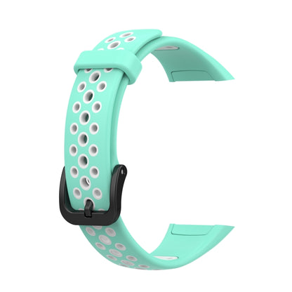 For Huawei Band 6 / Honor Band 6 Universal Two-color Breathable Silicone Watch Band(Green White) by buy2fix