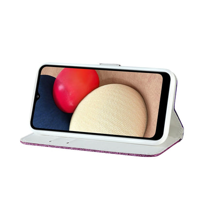 For Samsung Galaxy A03s EU Version Laser Glitter Powder Matching Crocodile Texture Horizontal Flip Leather Case with Card Slots & Holder & Wallet(Purple) by buy2fix