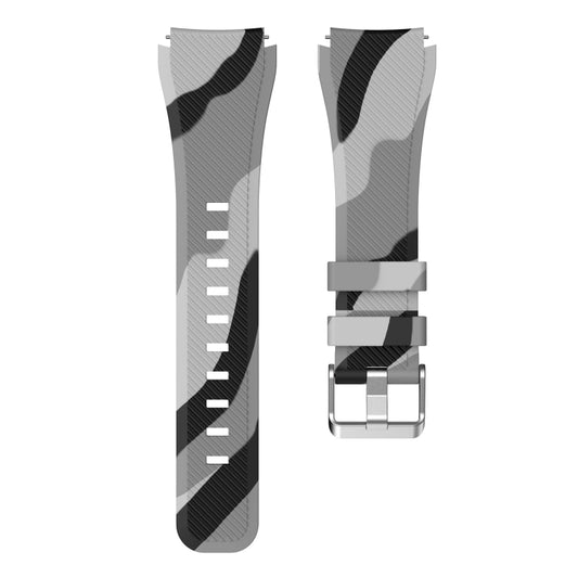 For Samsung Gear S3 Twill Camouflage Silicone Watch Band(Grey) - Watch Bands by buy2fix | Online Shopping UK | buy2fix