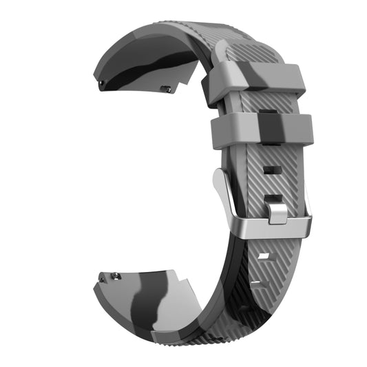 For Samsung Gear S3 Twill Camouflage Silicone Watch Band(Grey) - Watch Bands by buy2fix | Online Shopping UK | buy2fix