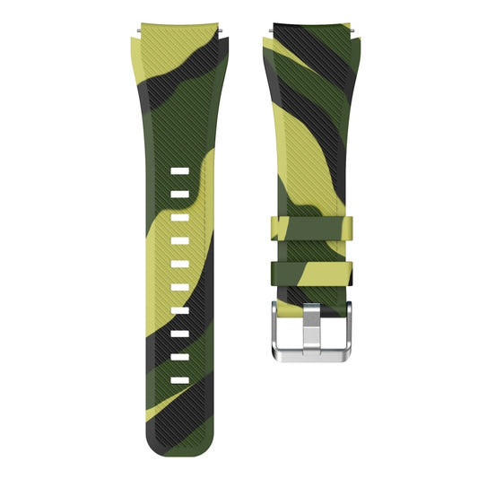 For Samsung Gear S3 Twill Camouflage Silicone Watch Band(Army Green) - Watch Bands by buy2fix | Online Shopping UK | buy2fix