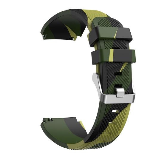 For Samsung Gear S3 Twill Camouflage Silicone Watch Band(Army Green) - Watch Bands by buy2fix | Online Shopping UK | buy2fix