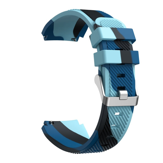 For Samsung Gear S3 Twill Camouflage Silicone Watch Band(Blue) - Watch Bands by buy2fix | Online Shopping UK | buy2fix