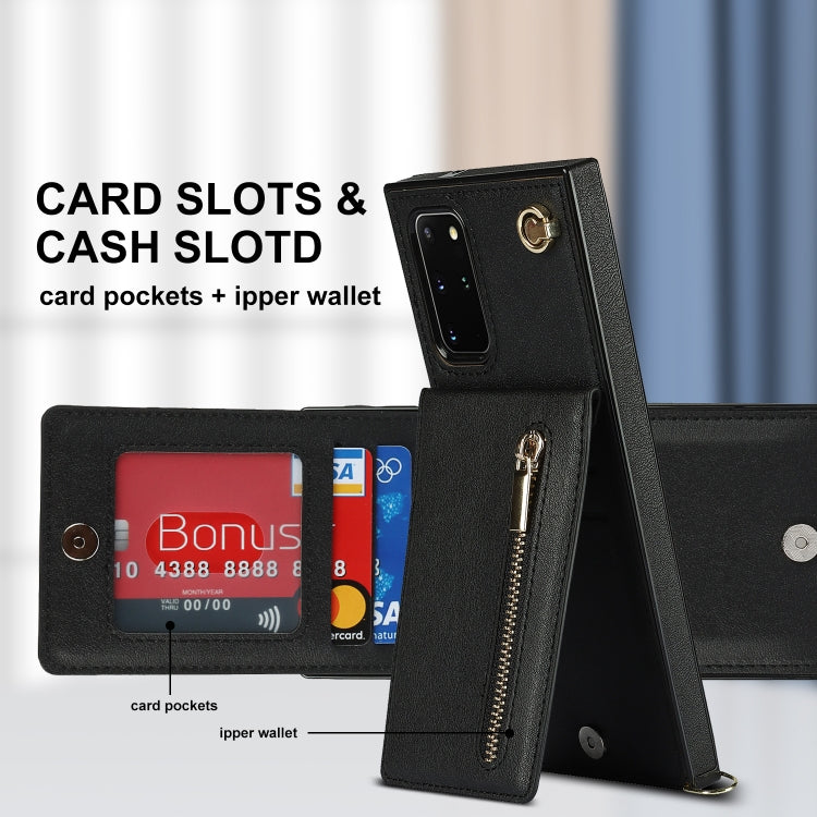 For Samsung Galaxy S20 Cross-body Zipper Square TPU+PU Back Cover Case with Holder & Card Slots & Wallet & Strap(Black) by buy2fix