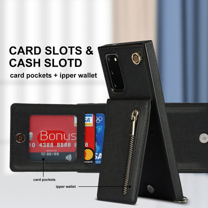 For Samsung Galaxy S20 FE 5G Cross-body Zipper Square TPU+PU Back Cover Case with Holder & Card Slots & Wallet & Strap(Black) by buy2fix