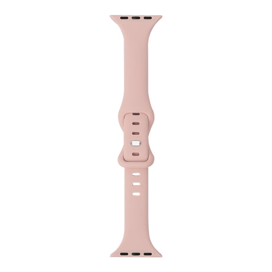 Slimming 8-buckle Silicone Watch Band For Apple Watch Series 9&8&7 41mm / SE 3&SE 2&6&SE&5&4 40mm / 3&2&1 38mm(Pink Sand) by buy2fix