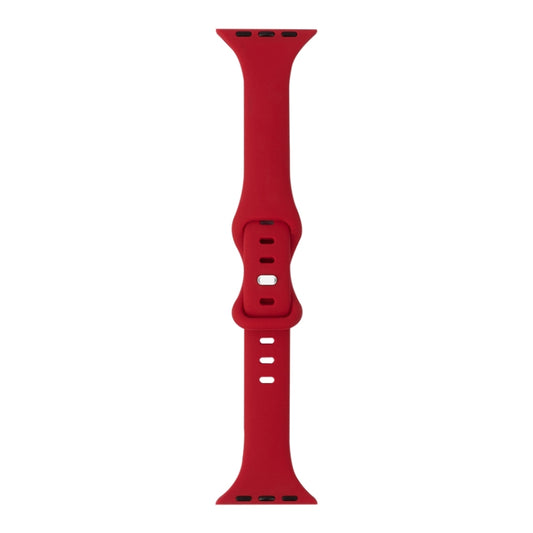 Slimming 8-buckle Silicone Watch Band For Apple Watch Series 9&8&7 41mm / SE 3&SE 2&6&SE&5&4 40mm / 3&2&1 38mm(Red) by buy2fix