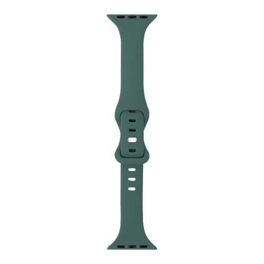 Slimming 8-buckle Silicone Watch Band For Apple Watch Series 9&8&7 41mm / SE 3&SE 2&6&SE&5&4 40mm / 3&2&1 38mm(Green) by buy2fix