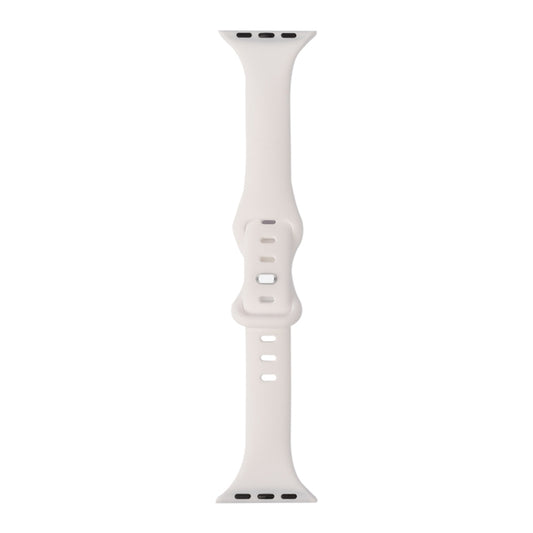 Slimming 8-buckle Silicone Watch Band For Apple Watch Series 9&8&7 41mm / SE 3&SE 2&6&SE&5&4 40mm / 3&2&1 38mm(White) by buy2fix