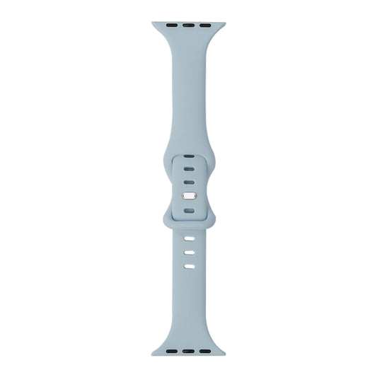 Slimming 8-buckle Silicone Watch Band For Apple Watch Series 9&8&7 41mm / SE 3&SE 2&6&SE&5&4 40mm / 3&2&1 38mm(Sky Blue) by buy2fix