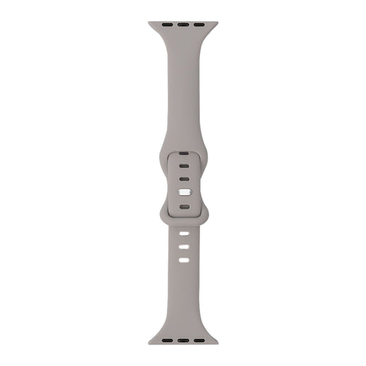 Slimming 8-buckle Silicone Watch Band For Apple Watch Series 9&8&7 41mm / SE 3&SE 2&6&SE&5&4 40mm / 3&2&1 38mm(Light Grey) by buy2fix