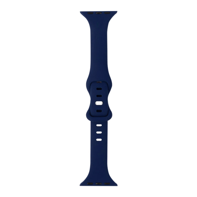 Slimming 8-buckle Silicone Watch Band For Apple Watch Series 9&8&7 41mm / SE 3&SE 2&6&SE&5&4 40mm / 3&2&1 38mm(Blue) by buy2fix