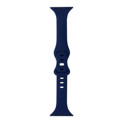 Slimming 8-buckle Silicone Watch Band For Apple Watch Series 9&8&7 41mm / SE 3&SE 2&6&SE&5&4 40mm / 3&2&1 38mm(Blue) by buy2fix
