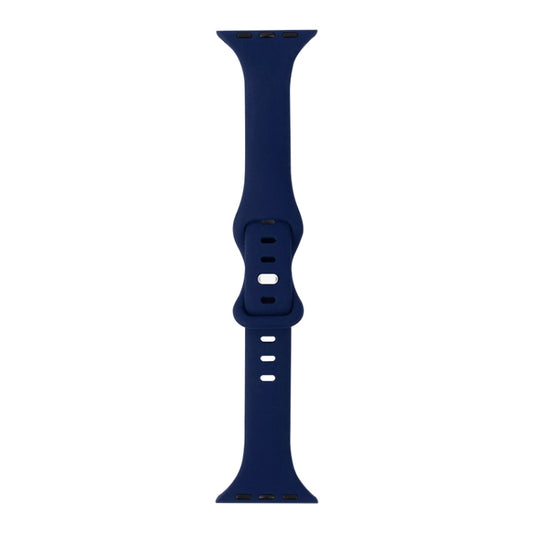 Slimming 8-buckle Silicone Watch Band For Apple Watch Series 9&8&7 41mm / SE 3&SE 2&6&SE&5&4 40mm / 3&2&1 38mm(Blue) by buy2fix
