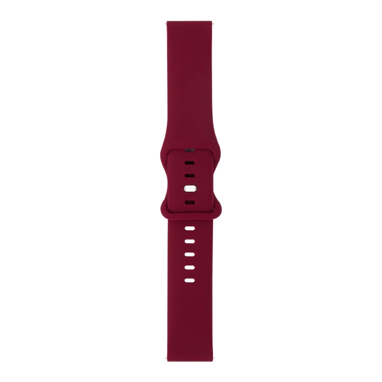 For Huawei Watch GT 2 42mm 8-buckle Silicone Watch Band(Wine Red) by buy2fix